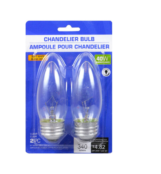 Edison 2 Clear Chand Bulbs 40W