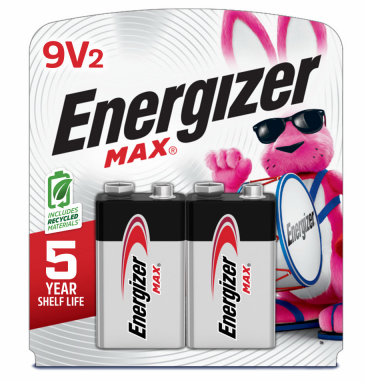 Energizer MAX 9-Volt (9V) Alkaline Batteries, 2 Pack