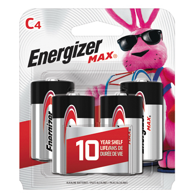 Energizer MAX C4 Cell Alkaline Batteries, 4 Pack