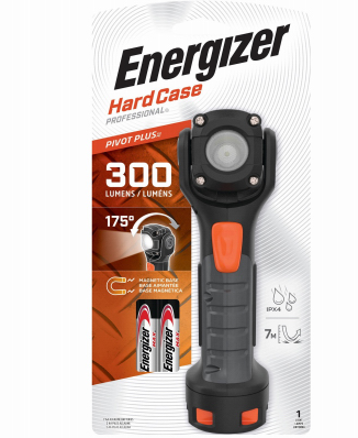 Energizer Hardcase Professional Pivot Plus Swivel Head Flashlight 300 Lumens.