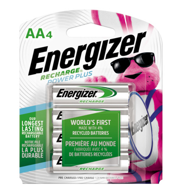 Energizer Rechargeable AA Batteries, 4 Pack