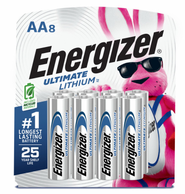 Energizer Ultimate Lithium (Double A) Batteries, 8 Pack