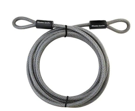 Master Lock Steel Cable with Looped Ends, 15 ft. Long