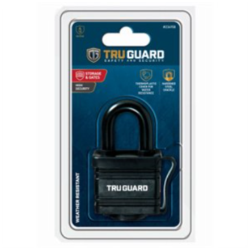 TRU-GUARD Keyed Padlock, Laminated Steel, All-weather Cover, 1-9/16-in.