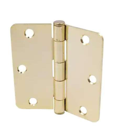 Everbilt 3-1/2 in. x 1/4 in. Bright Brass Squeak-Free Door Hinge