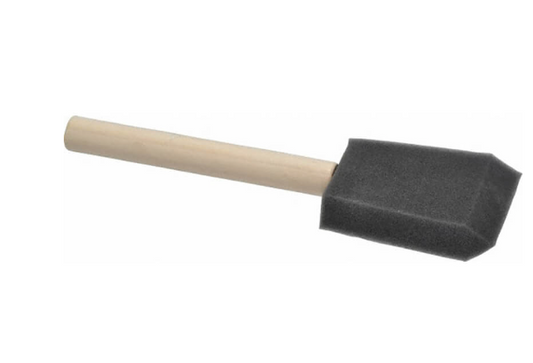 2" High Density Foam Brush - Sanded Wood Handle