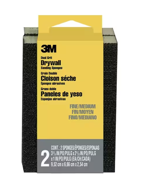 3M  Dual Grit Fine/Medium Drywall Sanding Sponge (2-Pack)