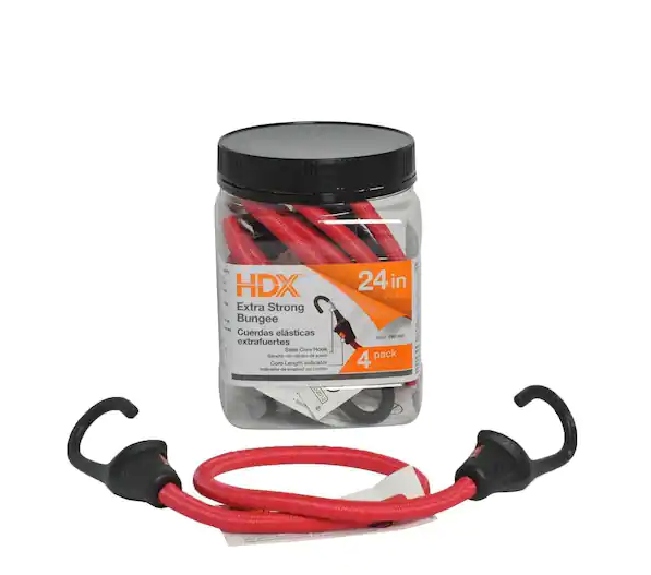 XDX  24 in. Super Strong Bungee Cord (4-Pack)