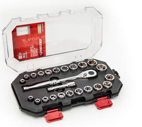 Husky 3/8 in. Drive Ratchet SAE/Metric Standard Socket Set (24-Piece)