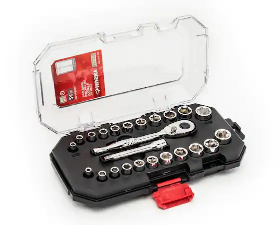 Husky 1/4 in. Drive Ratchet SAE/Metric Standard Socket Set (24-Piece)