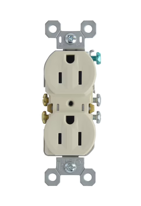 Legrand Duplex Outlet, 15-Amp 125-Volt , Light Almond