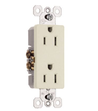 Legrand 15A/125V Premium Light Almond Decorator Outlet