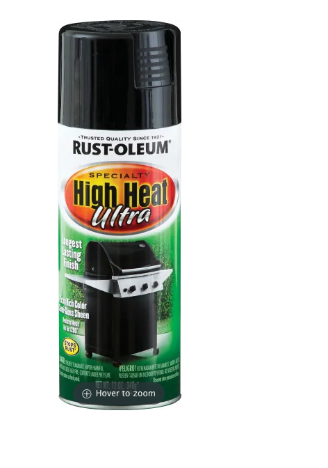 High-Heat Spray Paint, BBQ Semi-Gloss Black, 12-oz.