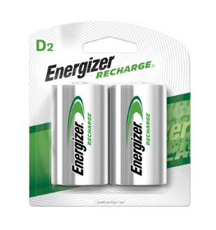 Energizer 2-Pack Rechargeable D Alkaline Batteries