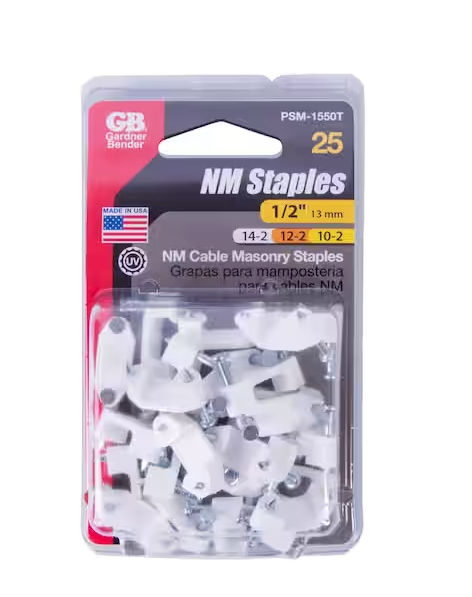 GB 1/2 in. White Plastic Masonry Staples 25-Pk