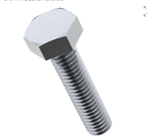 M10x 75mm Stainless steel Bolt 4 pack