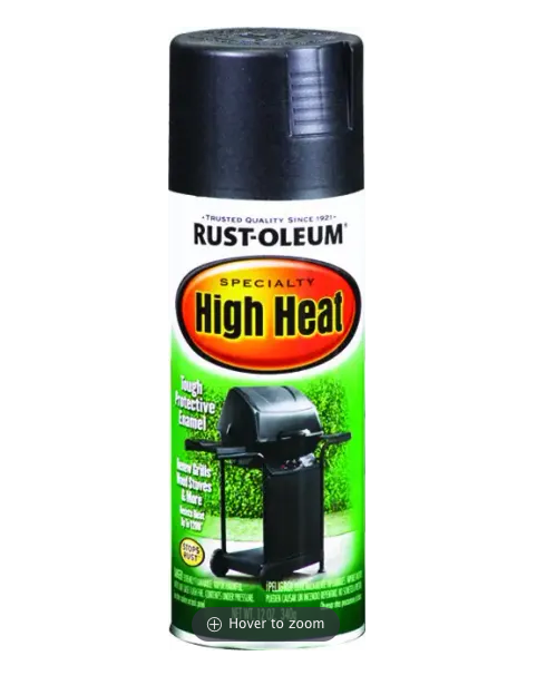 High-Heat Spray Paint, BBQ Flat Black, 12-oz.