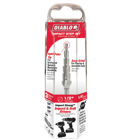 Diablo Tools 1/4" - 1/2" Impact Step Drill Bit (6 Steps)