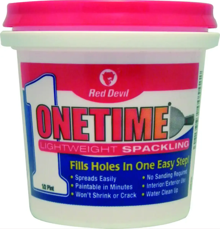 Red Devil Onetime Lightweight Spackling 1/2 Pint Tub