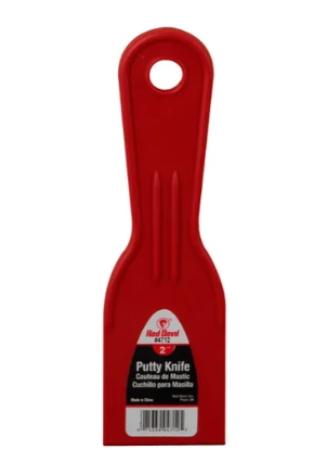 Red Devil , Plastic, Putty Knife, Red, 2IN, 1PK