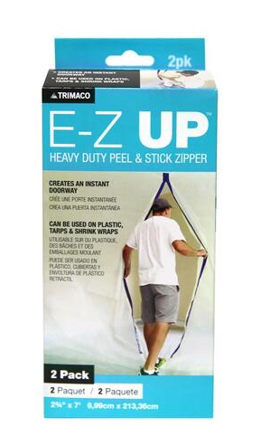 Trimaco  Adhesive Zipper E-Z UP 2-3/4" W X 7 ft. L Plastic