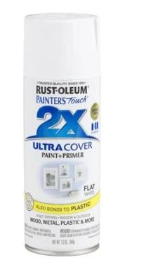 Rust Oleum Painter's Touch 2x Spray Paint, Flat White, 12-oz.