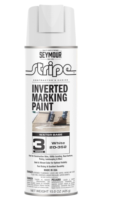 Seymour Stripe Waterbase Street & Utility Marking Paint 20 Oz White