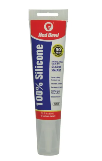 100% Silicone  Sealant 2.8 FL. OZ. Squeeze Tube Clear