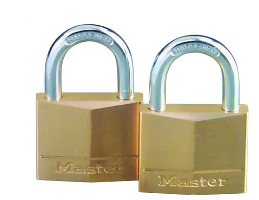 Master Lock Solid-Brass Padlocks, 2-Pack, 1-9/16 In.