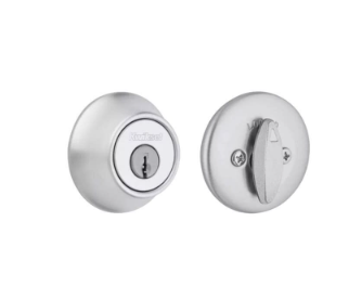 Kwiset Security Single-Cylinder Deadbolt, Satin Chrome