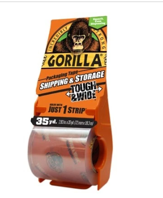 GORILLA Heavy Duty Packaging Tape Tough & Wide, 3-in. X 35-yd