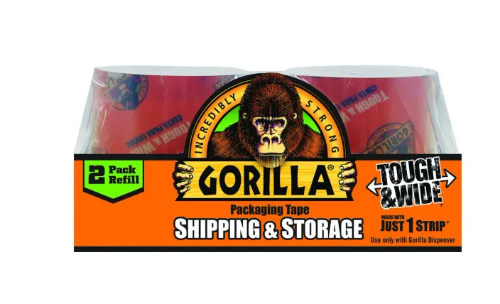 Gorilla  Packaging Tape, 60 Yard 2.83 Inch Crystal Clear