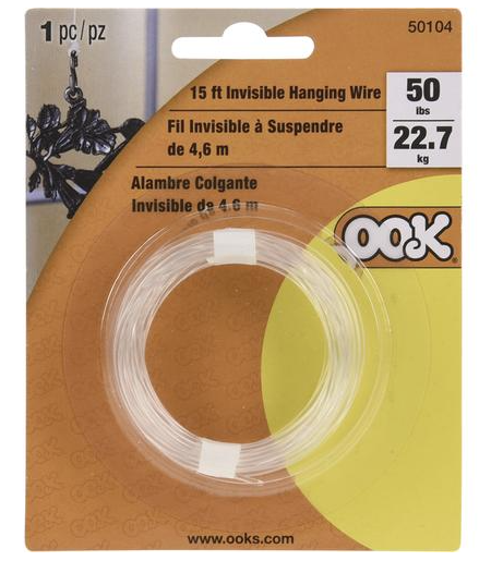 OOK® 50 lb. 18Ga. 15' Invisible Picture Hanging Wire