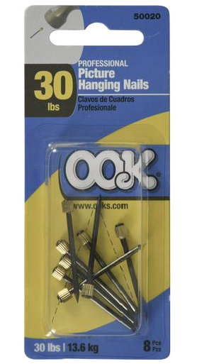 OOK 30 lb. Blue Steel Picture Hanger Nails 8 Ct.