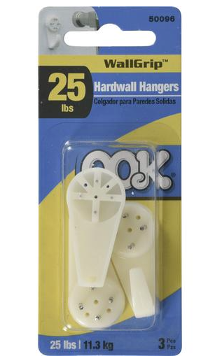 OOK 25 lb. Plastic Hardwall Picture Hangers 3 Ct.