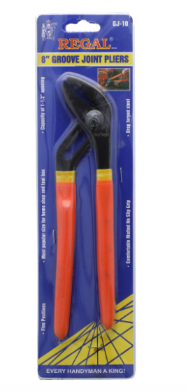 Regal Groove Joint Plier with Matted No-Slip Grip  8inch