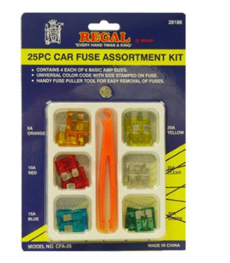 Regal 25 pc Car Fuse assortment Kit