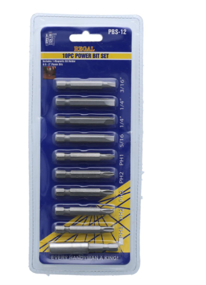 Regal 10 pc Power Bit Set