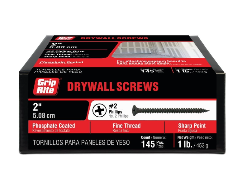 2" Phosfate Coated Drywall Screws 145 Pcs