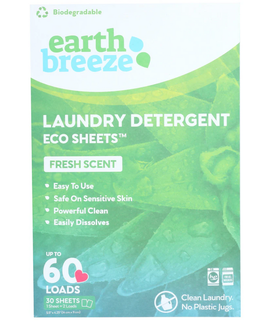 Earth Breeze Laundry detergent Eco Sheets Fresh Scent