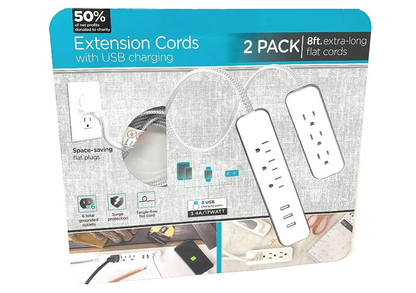 Jasco 2 Pack Extension Cord W/ USB