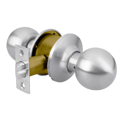 Satin Plated Entry Ball Knob Lock