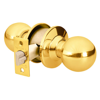 Polished Brass Entry Ball Knob Lock (43472)