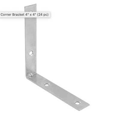 Corner Bracket 4" x 4" (24 pc) (41036)