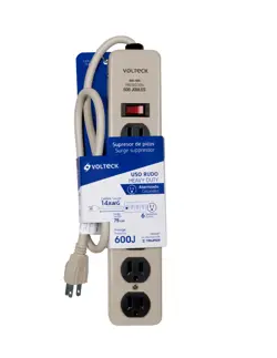 6 outlet metal Surge protector 600 joules (47185)