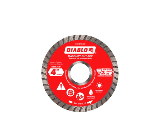 Diablo 4 in. Diamond Turbo Cut-Off Discs for Masonry