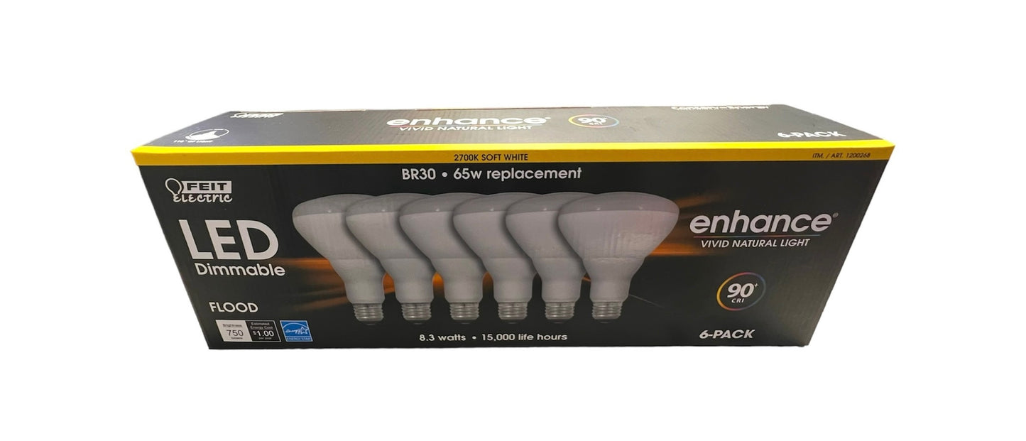 Feit Electric Flood LED BR30 65w (6 Pack)