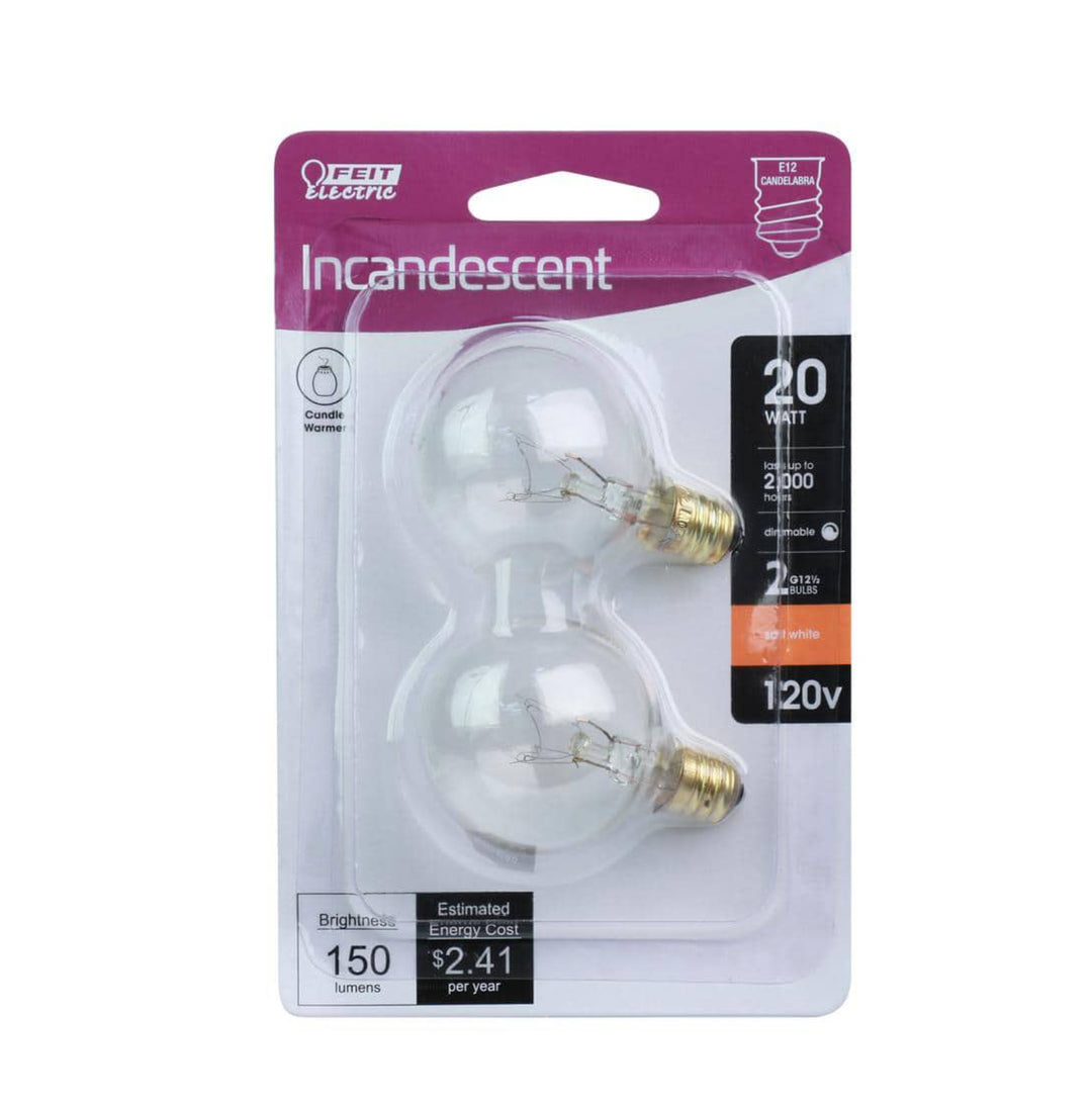 20-Watt Soft White E12 Base  Incandescent Light Bulb (2-Pack)