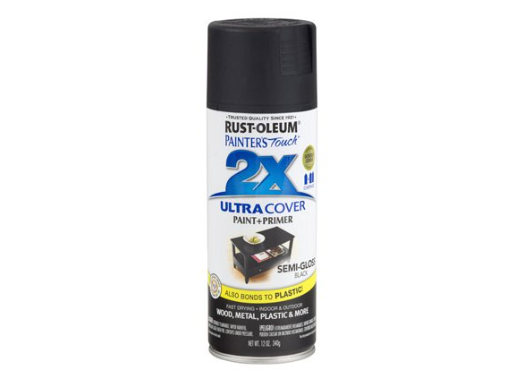 Painter's Touch 2X Spray Paint Semi-Gloss Black 12-oz.