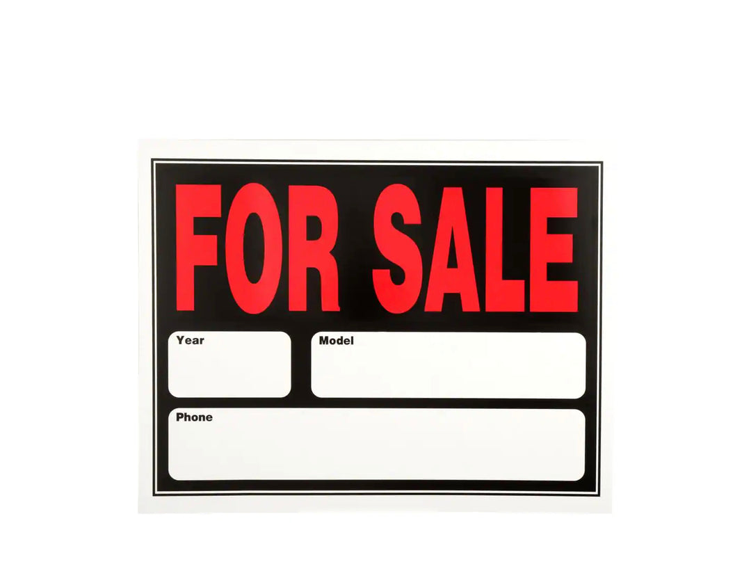 15 in. x 19 in. Plastic Auto for Sale Sign